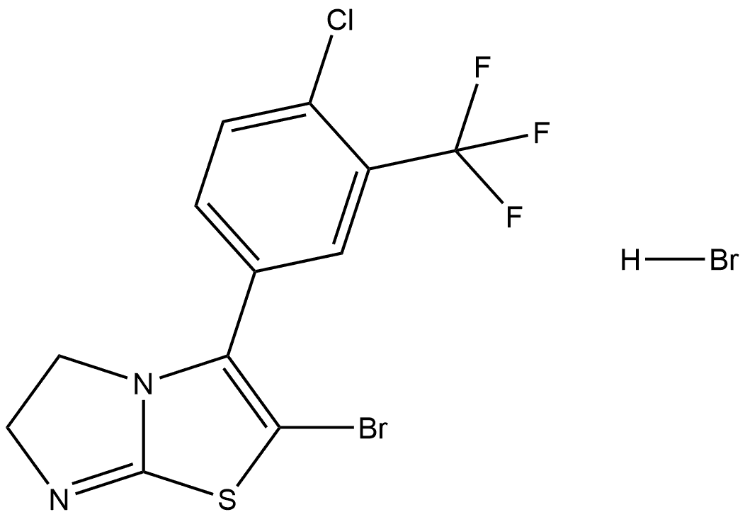 2-bromo-3-(4-chloro-3-(trifluoromethyl)phenyl)-5,6-dihydroimidazo[2,1-b]thiazole hydrobromide Struktur