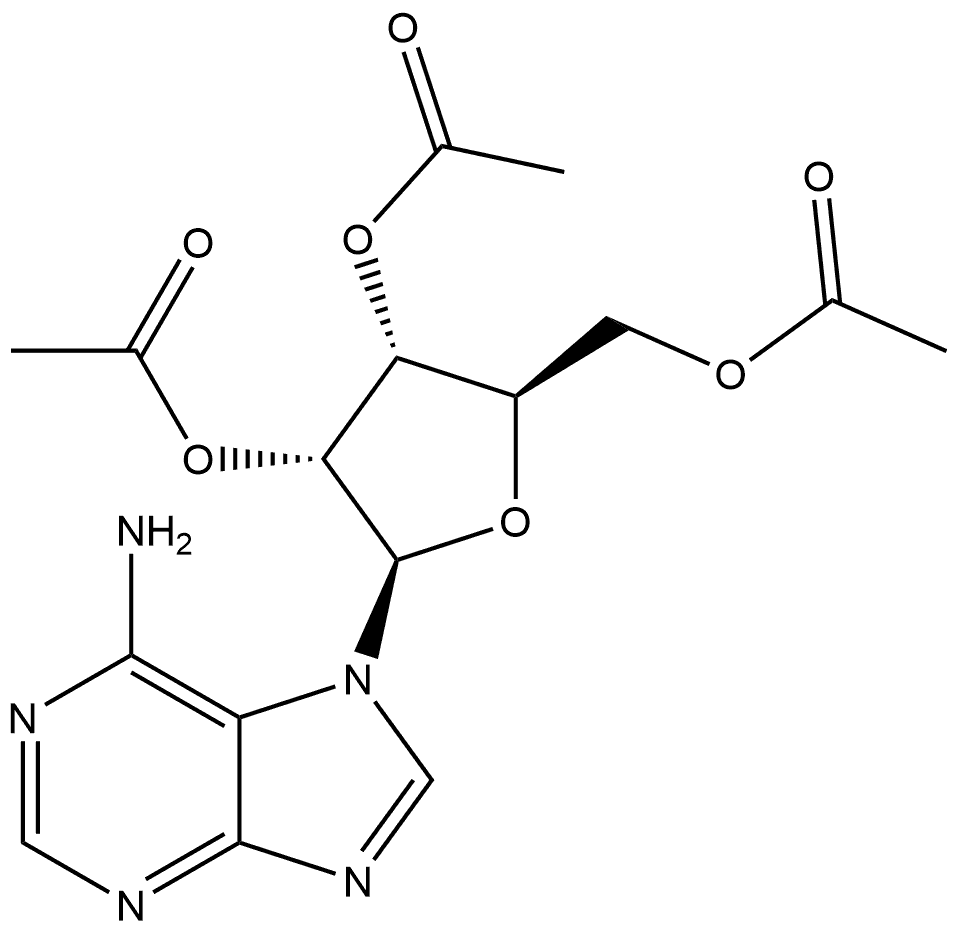 7H-Purin-6-amine, 7-(2,3,5-tri-O-acetyl-β-D-ribofuranosyl)- Struktur