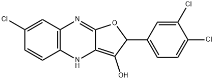 Furo[2,?3-?b]?quinoxalin-?3-?ol, 7-?chloro-?2-?(3,?4-?dichlorophenyl)?-?2,?4-?dihydro- (9CI) Struktur