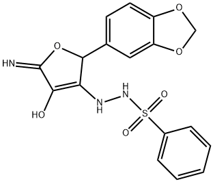 Benzenesulfonic acid, 2-?[2-?(1,?3-?benzodioxol-?5-?yl)?-?2,?5-?dihydro-?4-?hydroxy-?5-?imino-?3-?furanyl]?hydrazide Struktur