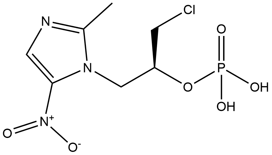 1H-Imidazole-1-ethanol, α-(chloromethyl)-2-methyl-5-nitro-, dihydrogen phosphate (ester), (αS)- (9CI) Struktur