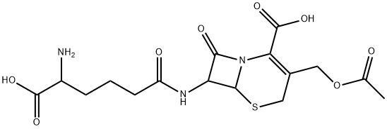 5-Thia-1-azabicyclo[4.2.0]oct-2-ene-2-carboxylic acid, 3-[(acetyloxy)methyl]-7-[(5-amino-5-carboxy-1-oxopentyl)amino]-8-oxo- Struktur