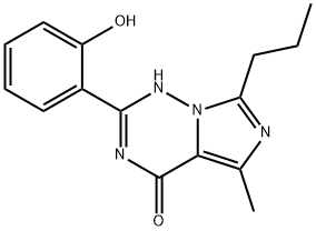 Imidazo[5,1-f][1,2,4]triazin-4(1H)-one, 2-(2-hydroxyphenyl)-5-methyl-7-propyl- Struktur