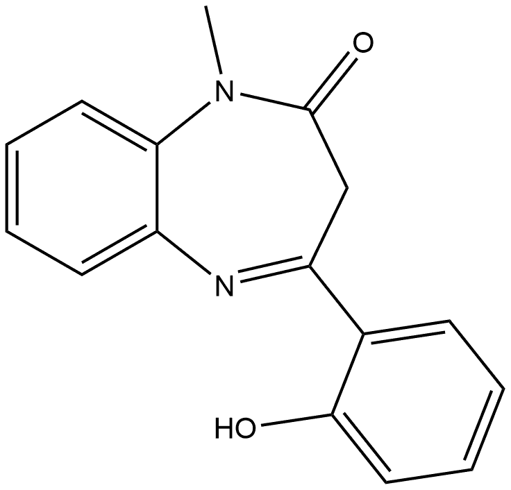 1,3-Dihydro-4-(2-hydroxyphenyl)-1-methyl-2H-1,5-benzodiazepin-2-one Struktur