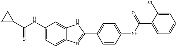 Benzamide, 2-chloro-N-[4-[6-[(cyclopropylcarbonyl)amino]-1H-benzimidazol-2-yl]phenyl]- Struktur