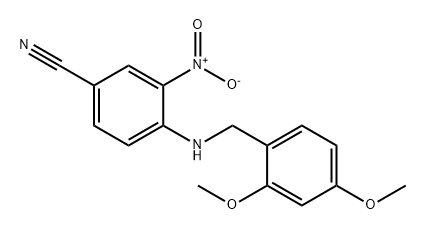 Benzonitrile, 4-[[(2,4-dimethoxyphenyl)methyl]amino]-3-nitro- Struktur