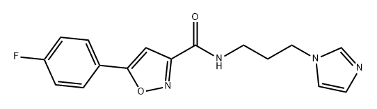 3-Isoxazolecarboxamide, 5-(4-fluorophenyl)-N-[3-(1H-imidazol-1-yl)propyl]- Struktur