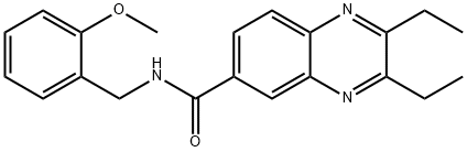 6-Quinoxalinecarboxamide, 2,3-diethyl-N-[(2-methoxyphenyl)methyl]- Struktur