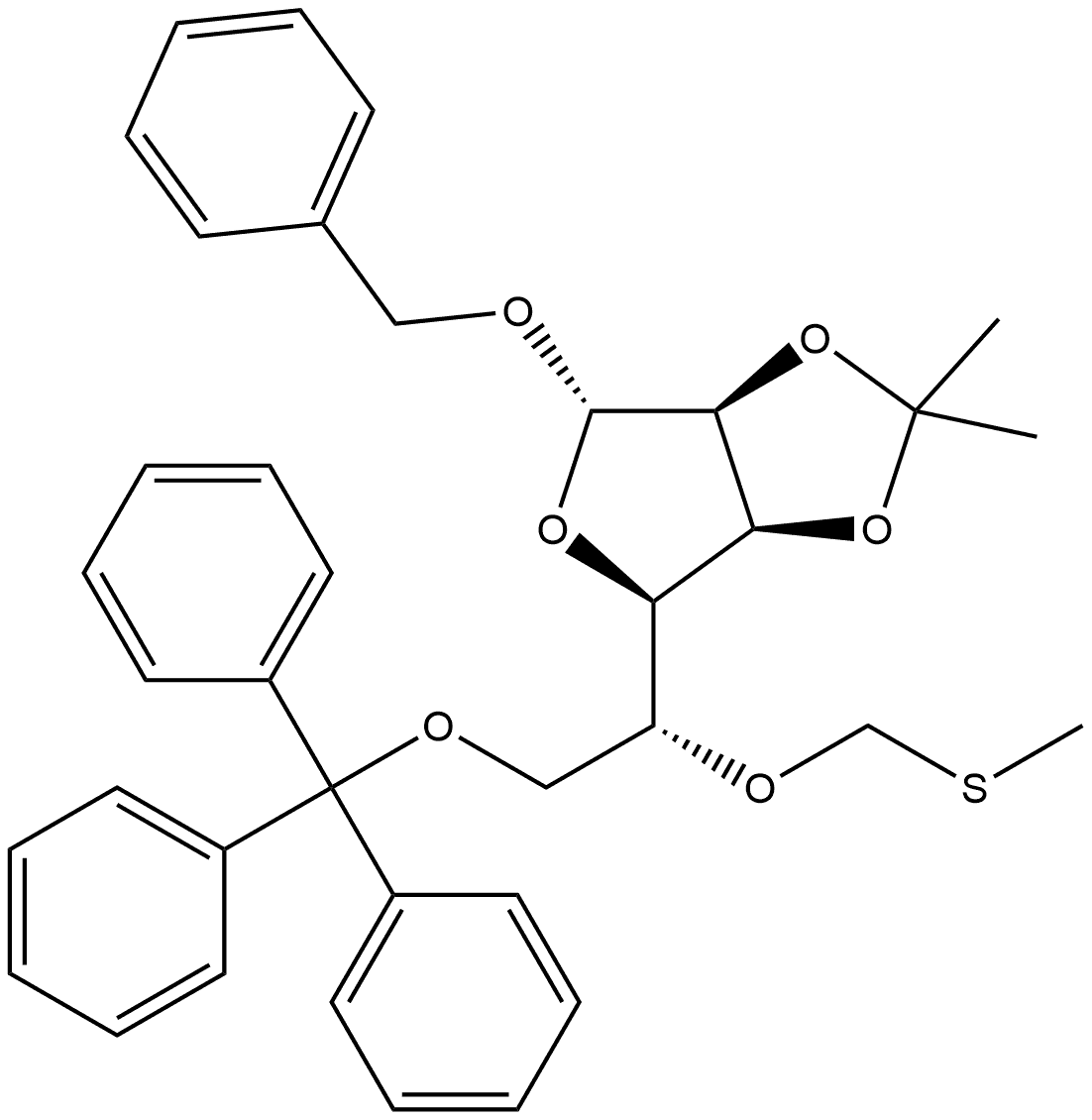 α-D-Mannofuranoside, phenylmethyl 2,3-O-(1-methylethylidene)-5-O-[(methylthio)methyl]-6-O-(triphenylmethyl)-