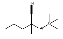 Pentanenitrile,  2-methyl-2-[(trimethylsilyl)oxy]-,  (+)- Struktur