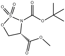 3-(tert-butyl) 4-methyl (S)-1,2,3-oxathiazolidine-3,4-dicarboxylate 2,2-dioxide Struktur