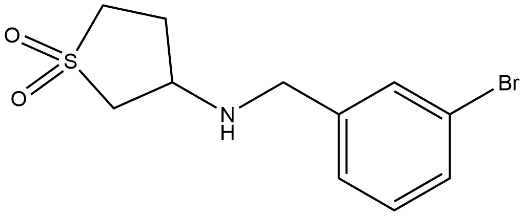 3-{[(3-bromophenyl)methyl]amino}-1$l^{6}-thiolane-1,1-dione Struktur