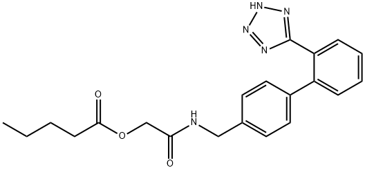 2-Oxo-2-[[[2'-(2H-tetrazol-5-yl)[1,1'-biphenyl]-4-yl]methyl]amino]ethyl Pentanoate Struktur