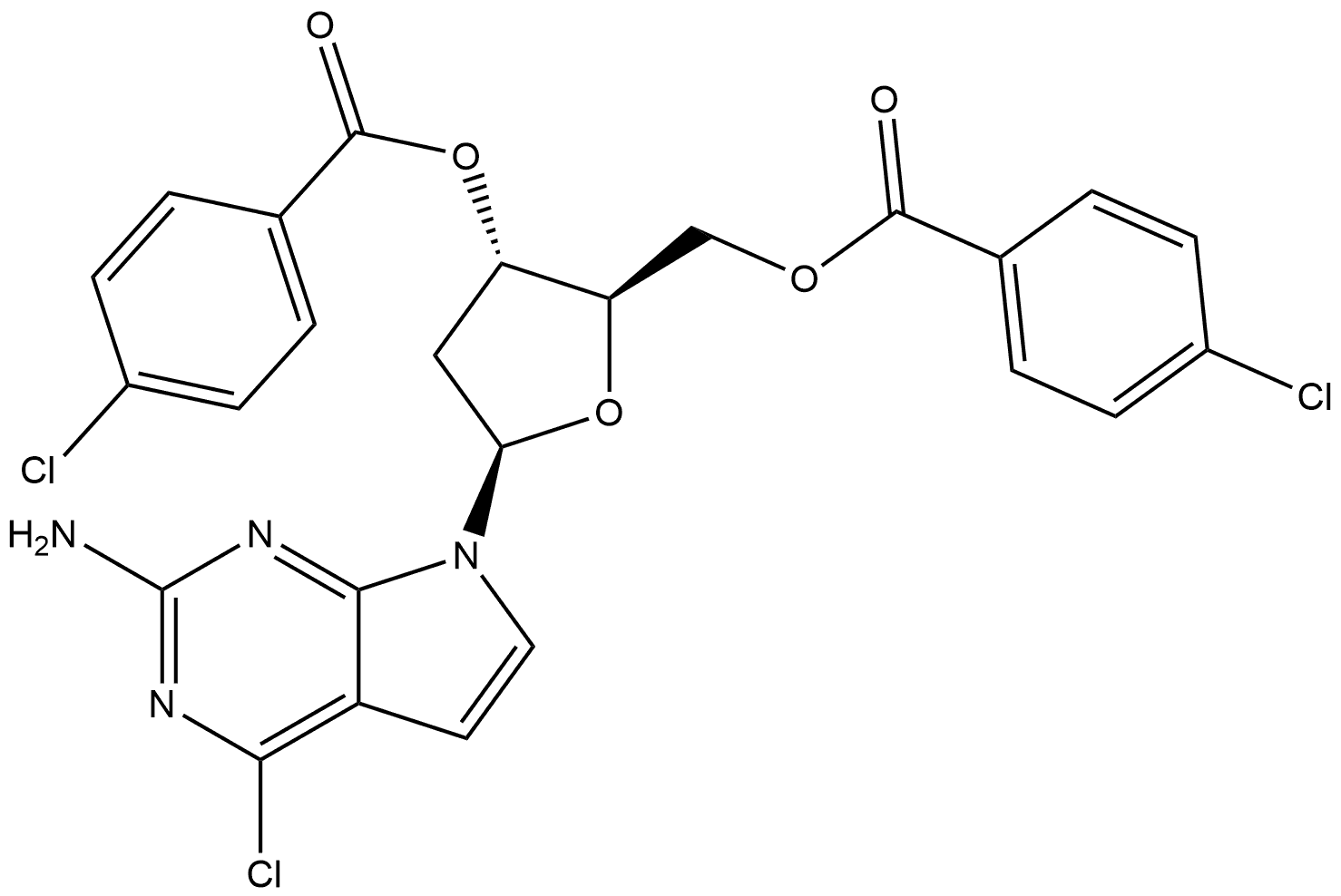 7H-Pyrrolo[2,3-d]pyrimidin-2-amine, 7-[3,5-bis-O-(4-chlorobenzoyl)-2-deoxy-β-D-erythro-pentofuranosyl]-4-chloro-