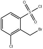 2-(Bromomethyl)-3-chlorobenzenesulphonyl chloride Struktur