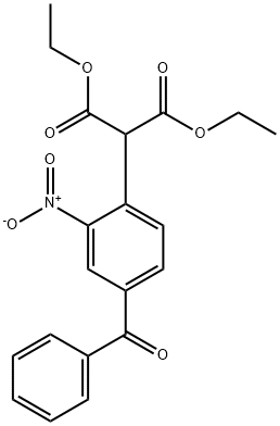 Propanedioic acid, 2-(4-benzoyl-2-nitrophenyl)-, 1,3-diethyl ester Struktur