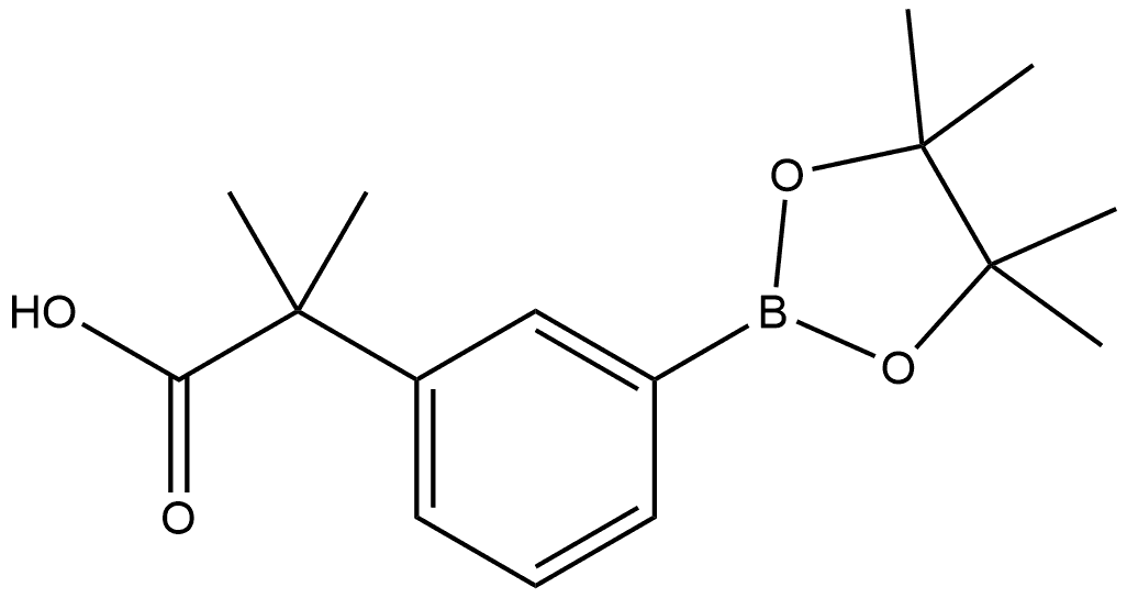 Benzeneacetic acid, α,α-dimethyl-3-(4,4,5,5-tetramethyl-1,3,2-dioxaborolan-2-yl)- Struktur