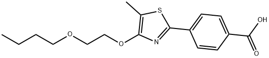 Benzoic acid, 4-[4-(2-butoxyethoxy)-5-methyl-2-thiazolyl]- Struktur