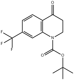 1(2H)-Quinolinecarboxylic acid, 3,4-dihydro-4-oxo-7-(trifluoromethyl)-, 1,1-dimethylethyl ester Struktur