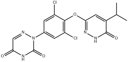 1,2,4-Triazine-3,5(2H,4H)-dione, 2-[3,5-dichloro-4-[[1,6-dihydro-5-(1-methylethyl)-6-oxo-3-pyridazinyl]oxy]phenyl]- Struktur