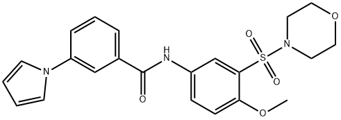 Benzamide, N-[4-methoxy-3-(4-morpholinylsulfonyl)phenyl]-3-(1H-pyrrol-1-yl)- Struktur