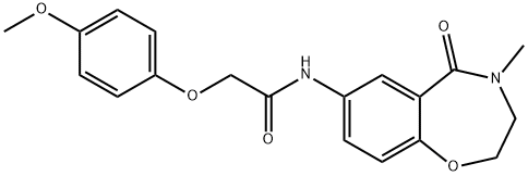 Acetamide, 2-(4-methoxyphenoxy)-N-(2,3,4,5-tetrahydro-4-methyl-5-oxo-1,4-benzoxazepin-7-yl)- Struktur