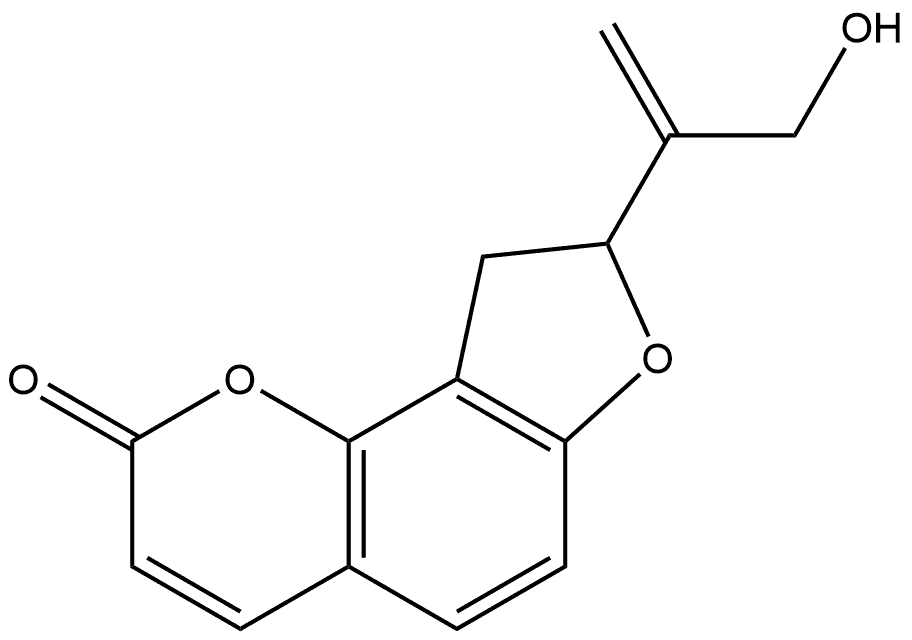 8,9-Dihydro-8-[1-(hydroxymethyl)ethenyl]-2H-furo[2,3-h]-1-benzopyran-2-one Struktur