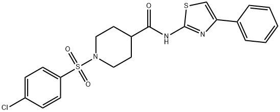 4-Piperidinecarboxamide, 1-[(4-chlorophenyl)sulfonyl]-N-(4-phenyl-2-thiazolyl)- Structure