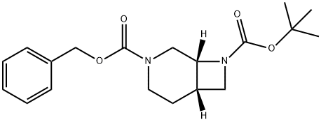 3,8-Diazabicyclo[4.2.0]octane-3,8-dicarboxylic acid, 8-(1,1-dimethylethyl) 3-(phenylmethyl) ester, (1R,6S)- Struktur