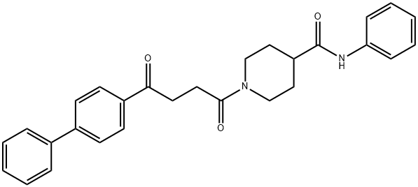 4-Piperidinecarboxamide, 1-(4-[1,1'-biphenyl]-4-yl-1,4-dioxobutyl)-N-phenyl- Struktur