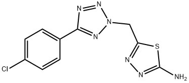 5-([5-(4-CHLOROPHENYL)-2H-TETRAZOL-2-YL]METHYL)-1,3,4-THIADIAZOL-2-AMINE Struktur