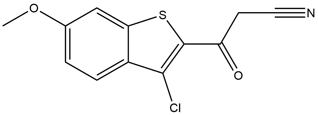 JR-8055, 3-(3-Chloro-6-methoxybenzo[b]thiophen-2-yl)-3-oxopropanenitrile, 97% Struktur