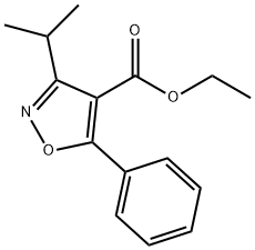 4-Isoxazolecarboxylic acid, 3-(1-methylethyl)-5-phenyl-, ethyl ester Struktur