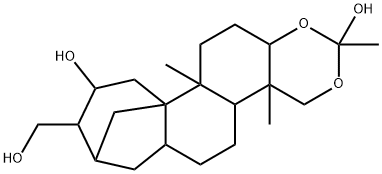 4H-8,11a-Methanocyclohepta[5,6]naphtho[2,1-d]-1,3-dioxin-2,10-diol, tetradecahydro-9-(hydroxymethyl)-2,4a,11b-trimethyl- (9CI) Struktur