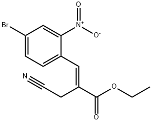 2-Propenoic acid, 3-(4-bromo-2-nitrophenyl)-2-(cyanomethyl)-, ethyl ester, (2E)- Struktur