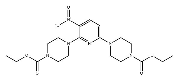 1-Piperazinecarboxylic acid, 4,4'-(3-nitro-2,6-pyridinediyl)bis-, diethyl ester (9CI)