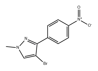 1H-Pyrazole, 4-bromo-1-methyl-3-(4-nitrophenyl)- Struktur