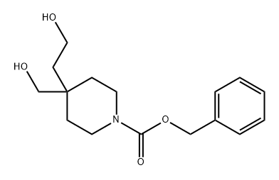 1-Piperidinecarboxylic acid, 4-(2-hydroxyethyl)-4-(hydroxymethyl)-, phenylmethyl ester Struktur