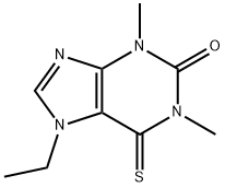 2H-Purin-2-one, 7-ethyl-1,3,6,7-tetrahydro-1,3-dimethyl-6-thioxo- Struktur