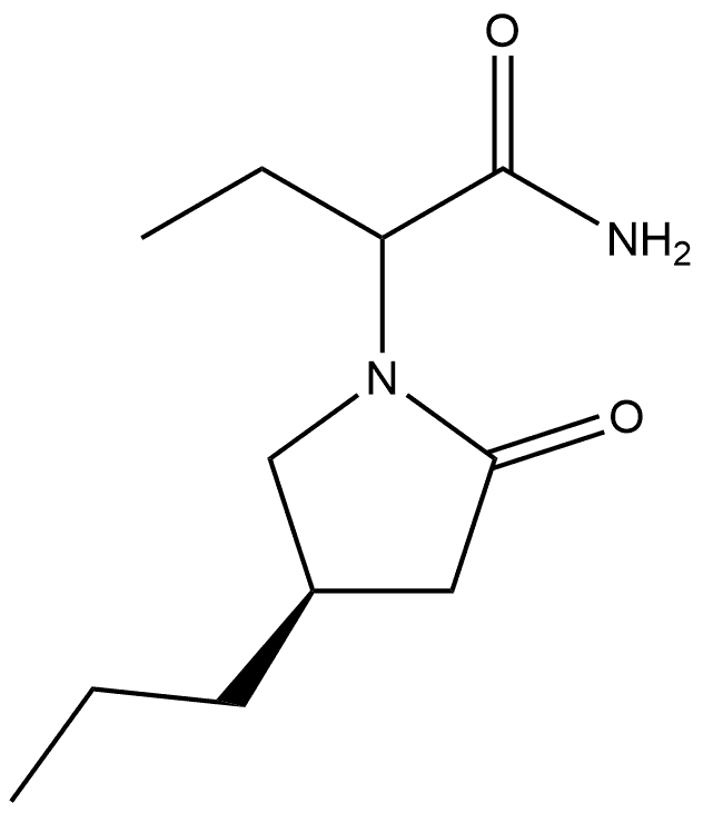 1-Pyrrolidineacetamide, α-ethyl-2-oxo-4-propyl-, (4R)- Struktur