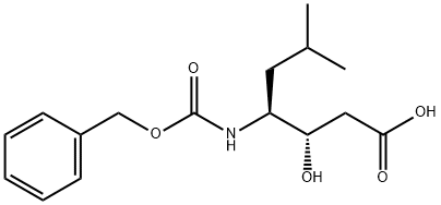 Heptanoic acid, 3-hydroxy-6-methyl-4-[[(phenylmethoxy)carbonyl]amino]-, (3S,4S)- Struktur