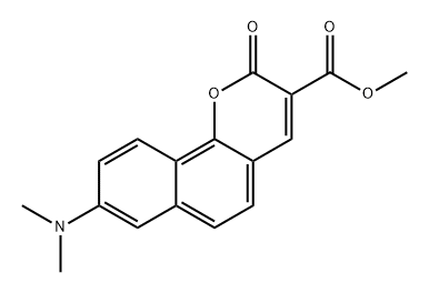 2H-Naphtho[1,2-b]pyran-3-carboxylic acid, 8-(dimethylamino)-2-oxo-, methyl ester Struktur