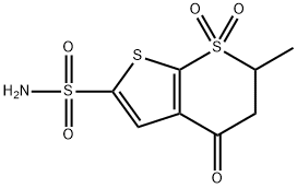 5,6-Dihydro-6-methyl-4-oxo-4H-thieno[2,3-b]thiopyran-2-sulfonamide 7,7-Dioxide Struktur