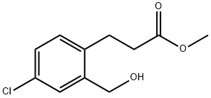 Benzenepropanoic acid, 4-chloro-2-(hydroxymethyl)-, methyl ester Struktur