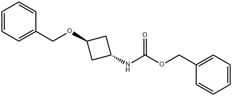 Carbamic acid, N-[trans-3-(phenylmethoxy)cyclobutyl]-, phenylmethyl ester Struktur