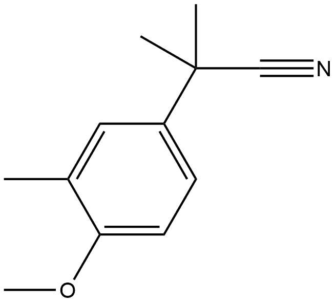 2-(4-methoxy-3-methylphenyl)-2-methylpropanenitrile Struktur