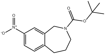 2H-2-Benzazepine-2-carboxylic acid, 1,3,4,5-tetrahydro-8-nitro-, 1,1-dimethylethyl ester Struktur