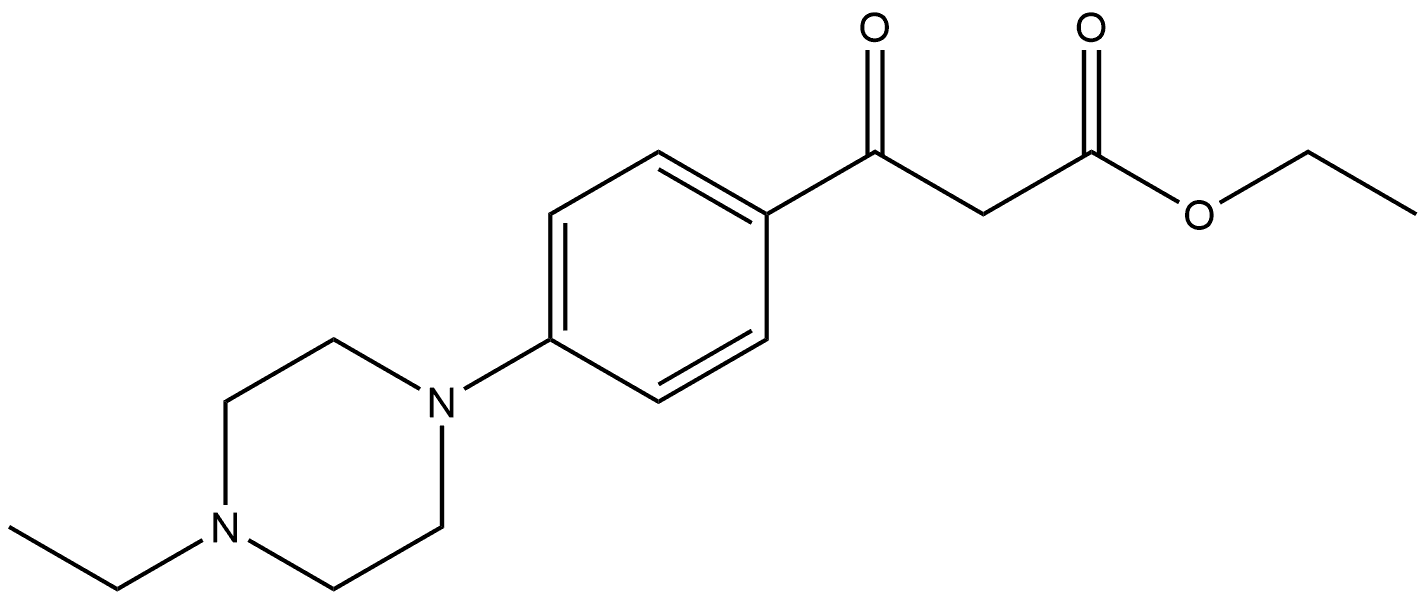 Benzenepropanoic acid, 4-(4-ethyl-1-piperazinyl)-β-oxo-, ethyl ester Struktur