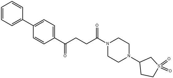 1,4-Butanedione, 1-[1,1'-biphenyl]-4-yl-4-[4-(tetrahydro-1,1-dioxido-3-thienyl)-1-piperazinyl]- Struktur