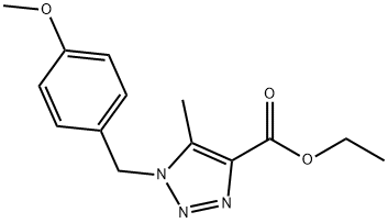 1H-1,2,3-Triazole-4-carboxylic acid, 1-[(4-methoxyphenyl)methyl]-5-methyl-, ethyl ester Struktur